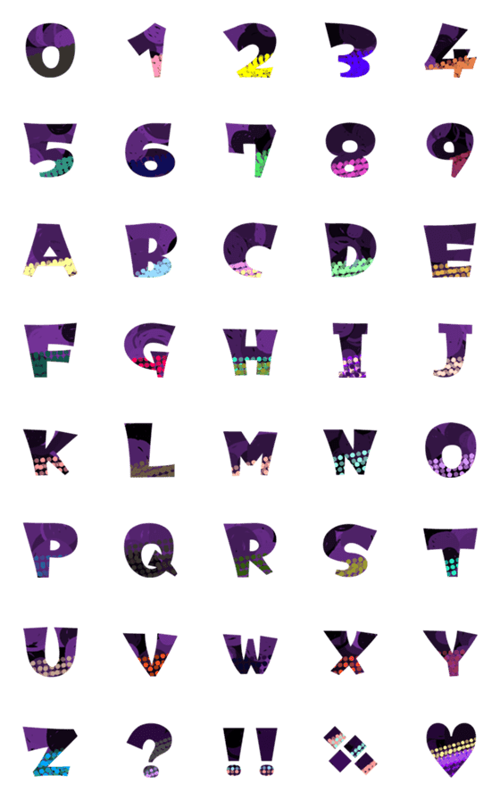 [LINE絵文字]数字＋アルファベット★15の画像一覧