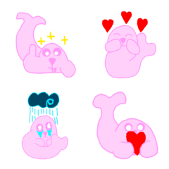 [LINE絵文字] cute pink sealsの画像