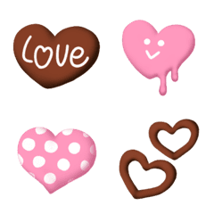 [LINE絵文字] チョコレートのハート♥️バレンタイン♥️の画像