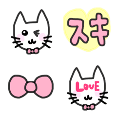 [LINE絵文字] リボンcatの絵文字の画像