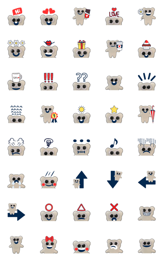 [LINE絵文字]もっちり白くまのモチモチかわいい絵文字の画像一覧