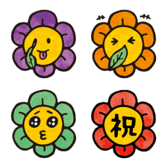 [LINE絵文字] カラフル★お花ちゃん絵文字の画像