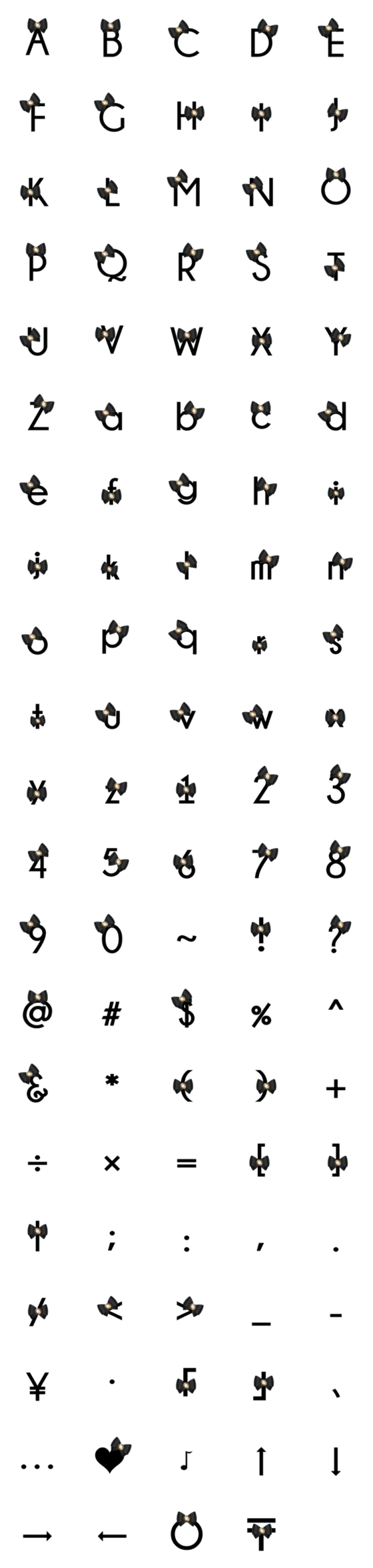 [LINE絵文字]black ribbon emojiの画像一覧