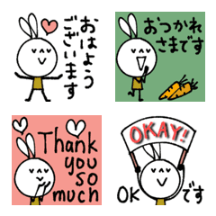 [LINE絵文字] mottoのvうさぎ絵文字♡敬語の画像