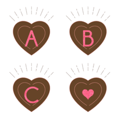 [LINE絵文字] Valentine heart chocolate emojiの画像