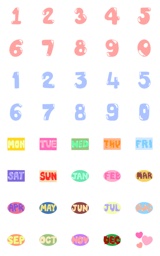 [LINE絵文字]Number and Dateの画像一覧