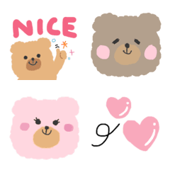 [LINE絵文字] ほっこり♡テディベア風クマちゃんの絵文字の画像