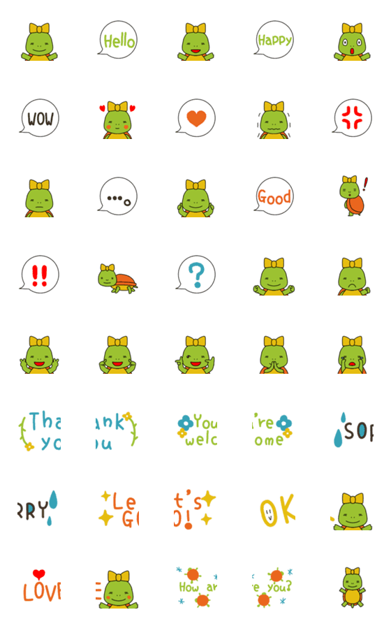 [LINE絵文字]かわいいカメちゃん絵文字の画像一覧