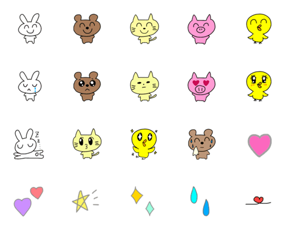 [LINE絵文字]わいわいあにまるずの画像一覧