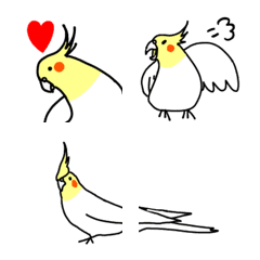 [LINE絵文字] オカメインコの手描き絵文字の画像