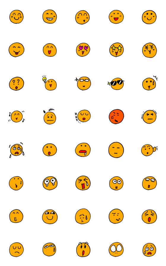 [LINE絵文字]オレンジくんの色んな表情の画像一覧