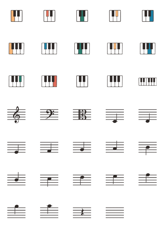 [LINE絵文字]Piano Keysの画像一覧