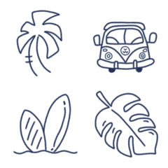 ハワイ好きのアロハな絵文字【シンプル】の絵文字メイン画像
