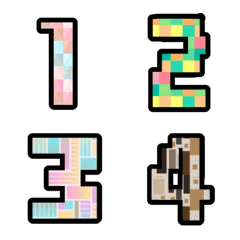 [LINE絵文字] Number pixel classic colourful emojiの画像