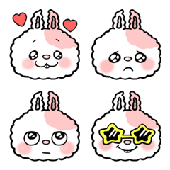 [LINE絵文字] ふわもこ可愛い♡ピンクうさぎの絵文字★の画像