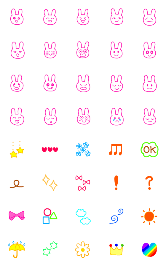 [LINE絵文字]うさぎのウサノさん絵文字の画像一覧