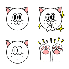 [LINE絵文字] 白い猫ちゃん絵文字いろいろ。の画像