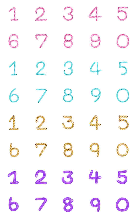 [LINE絵文字]Number chain colourful emojiの画像一覧