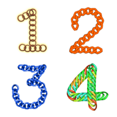 [LINE絵文字] Number chain colourful emoji 2の画像