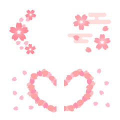 [LINE絵文字] 春色の桜の花びら つながるフレームセットの画像