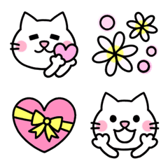 [LINE絵文字] ◆白ねこ絵文字♪◆の画像