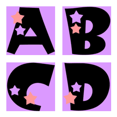 [LINE絵文字] アルファベット★数字★A-Z.0-9#037(star)の画像
