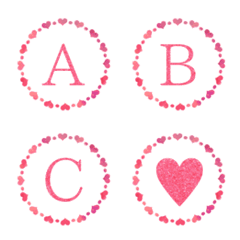 [LINE絵文字] pink heart and glitter emojiの画像