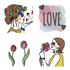 [LINE絵文字] 動く♡大人シンプル毎日使える線画絵文字2の画像
