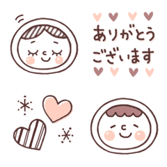 [LINE絵文字] シンプル♡オトナかわいいマトリョー絵文字の画像