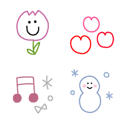 [LINE絵文字] 線画絵文字♡の画像
