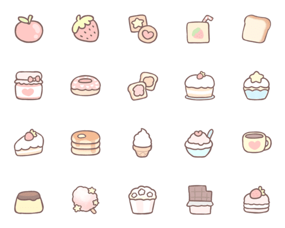 [LINE絵文字]food and sweetsの画像一覧