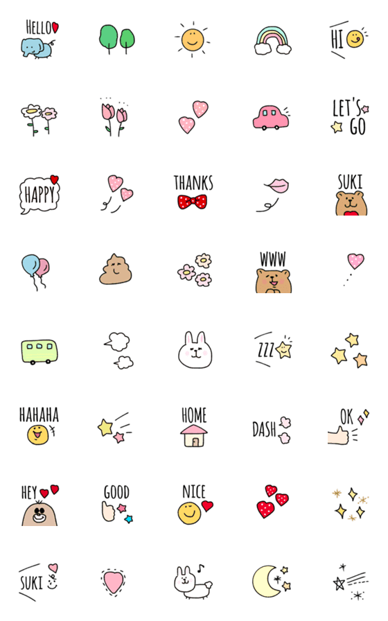 [LINE絵文字]♡ゆるっとcuteな絵文字たち♡の画像一覧