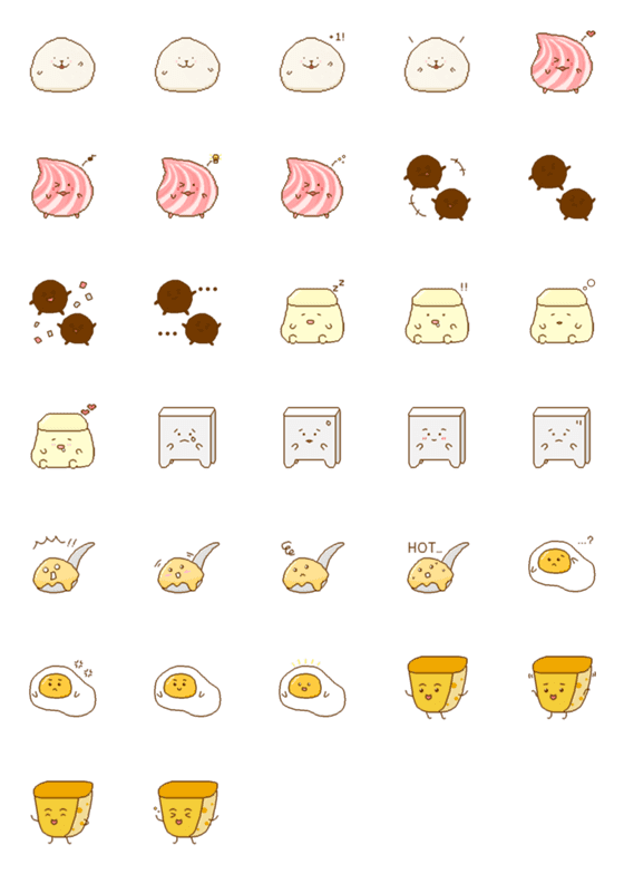 [LINE絵文字]Cute Creatures in the Bakeryの画像一覧