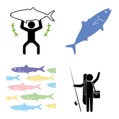 [LINE絵文字] 釣り好きのための動くピクトグラム絵文字の画像