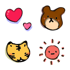 ゆるくて可愛くて親切な動物たちの絵文字の絵文字メイン画像