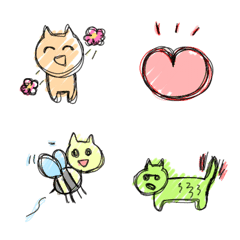 [LINE絵文字] まるで ラクガキ ねこの画像