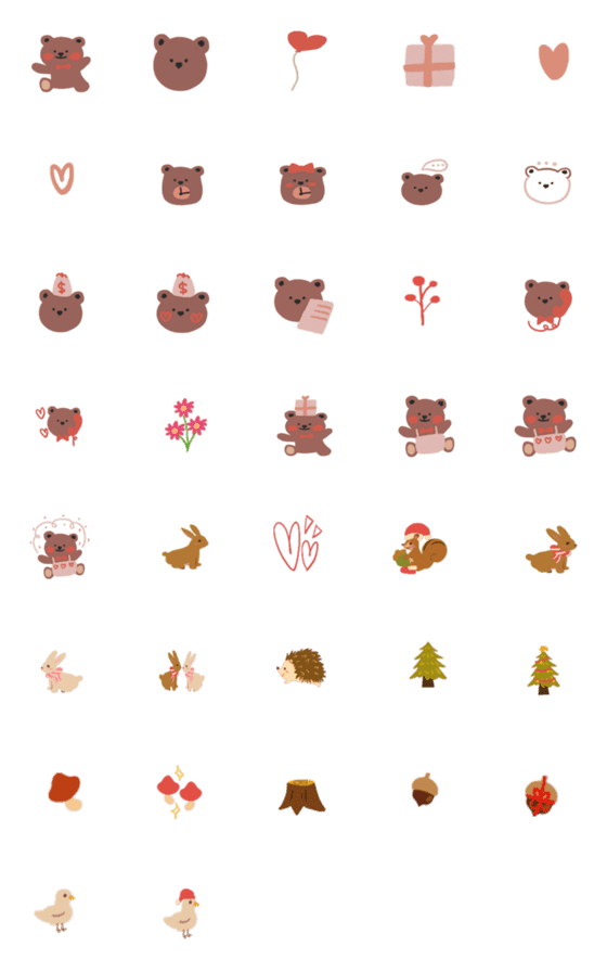[LINE絵文字]forest animals 1の画像一覧