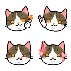 [LINE絵文字] キジ白 カルメ ねこねこ絵文字の画像