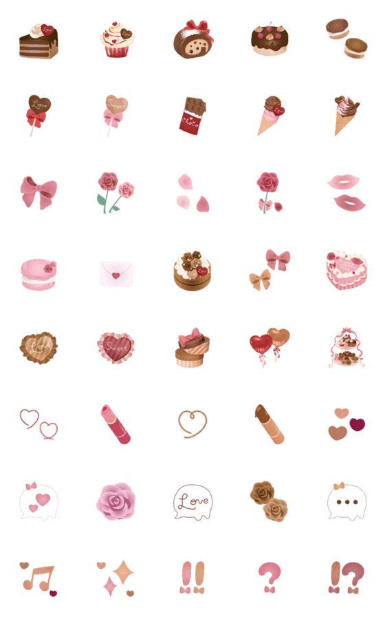 [LINE絵文字]Valentine Rose Chocolateの画像一覧