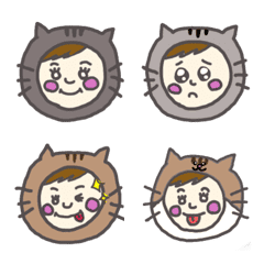 [LINE絵文字] 飼い猫と飼い主 絵文字の画像