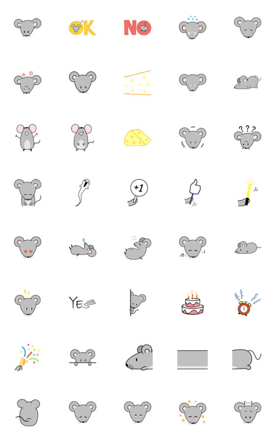 [LINE絵文字]little grey mouseの画像一覧