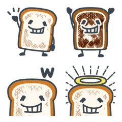[LINE絵文字] カリカリサロンの食パンの画像