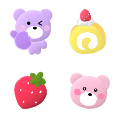 [LINE絵文字] 動く♡くまさんとスイーツ絵文字の画像