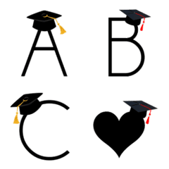 [LINE絵文字] school hat deco emojiの画像