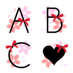 [LINE絵文字] sakura and ribbon deco emojiの画像