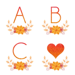 [LINE絵文字] orange flower deco emojiの画像
