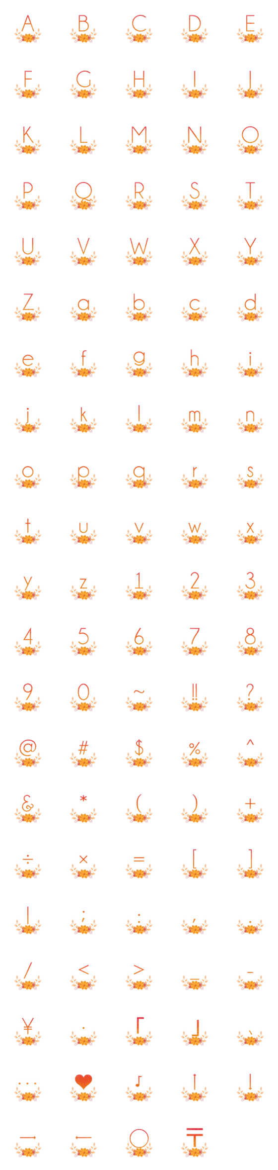 [LINE絵文字]orange flower deco emojiの画像一覧