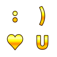 [LINE絵文字] Gold Font (NEW/ENGLISH)の画像