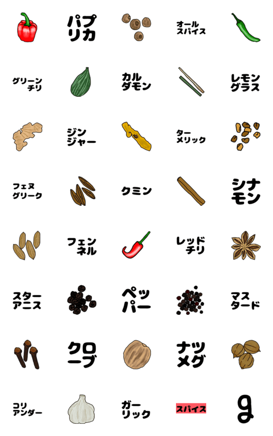 [LINE絵文字]スパイスの画像一覧