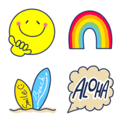 ハワイ好きのアロハな絵文字【カラフル】の絵文字メイン画像